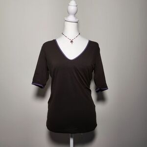 Hugo Boss Womens Chocolate Brown Y2K Blouse S